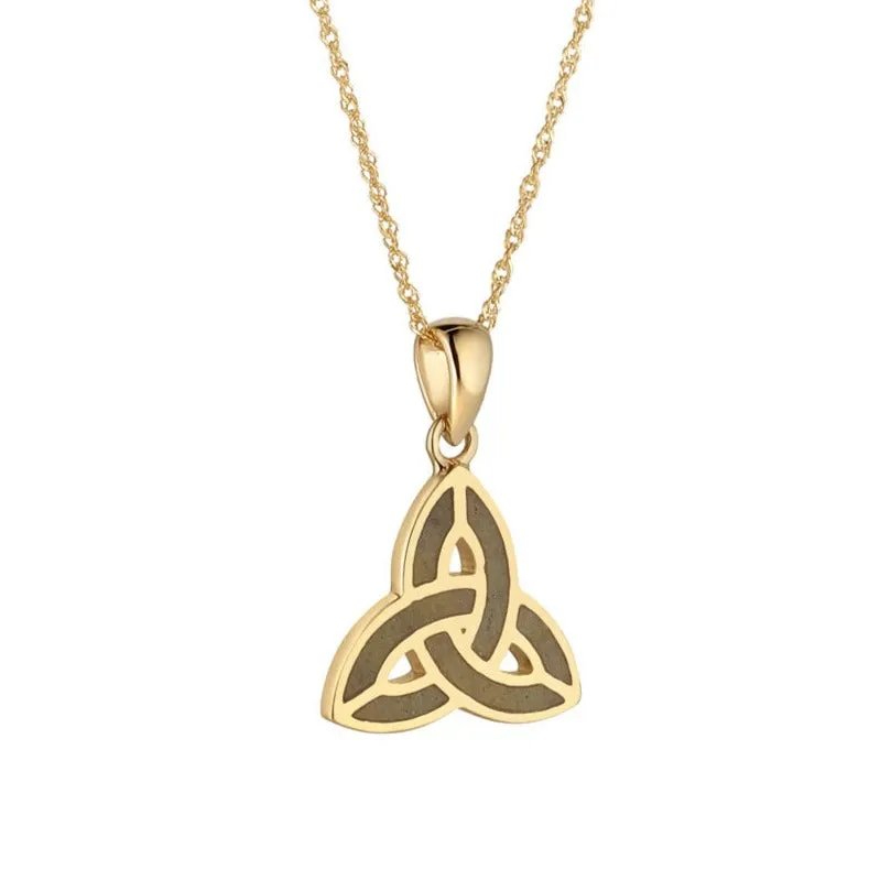 14k Gold Connemara Marble Trinity Necklace