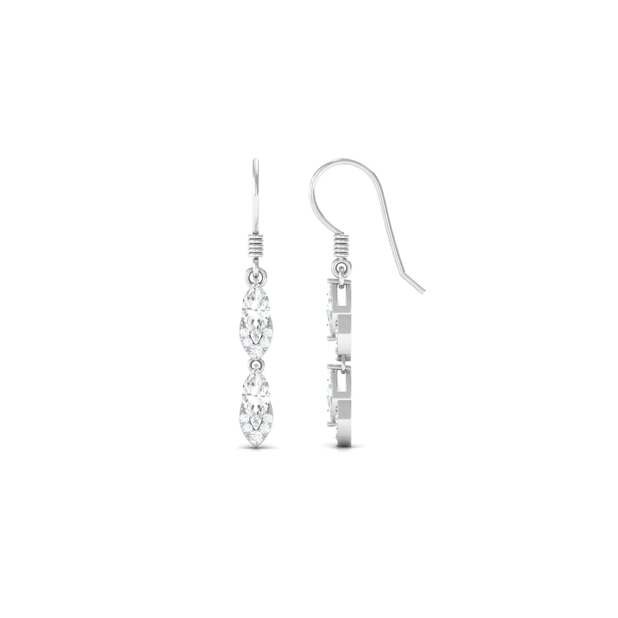 1.50 CT Zircon Minimal Dangle Earrings in Gold