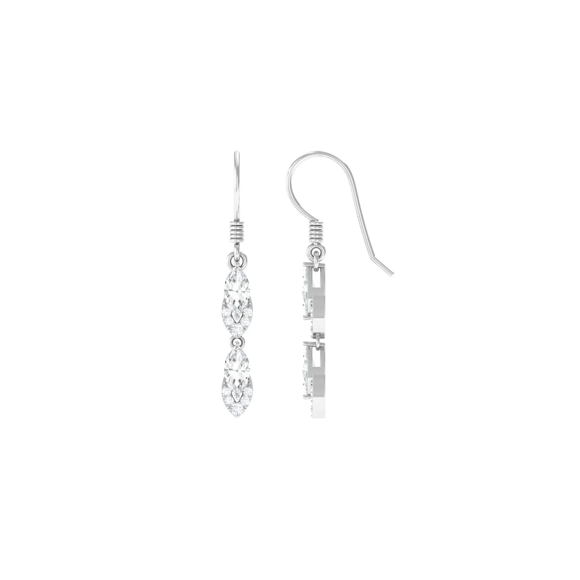 1.50 CT Zircon Minimal Dangle Earrings in Gold