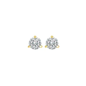 18KT Yellow Gold & Diamond Round Stud Earrings  - 1/8 ctw