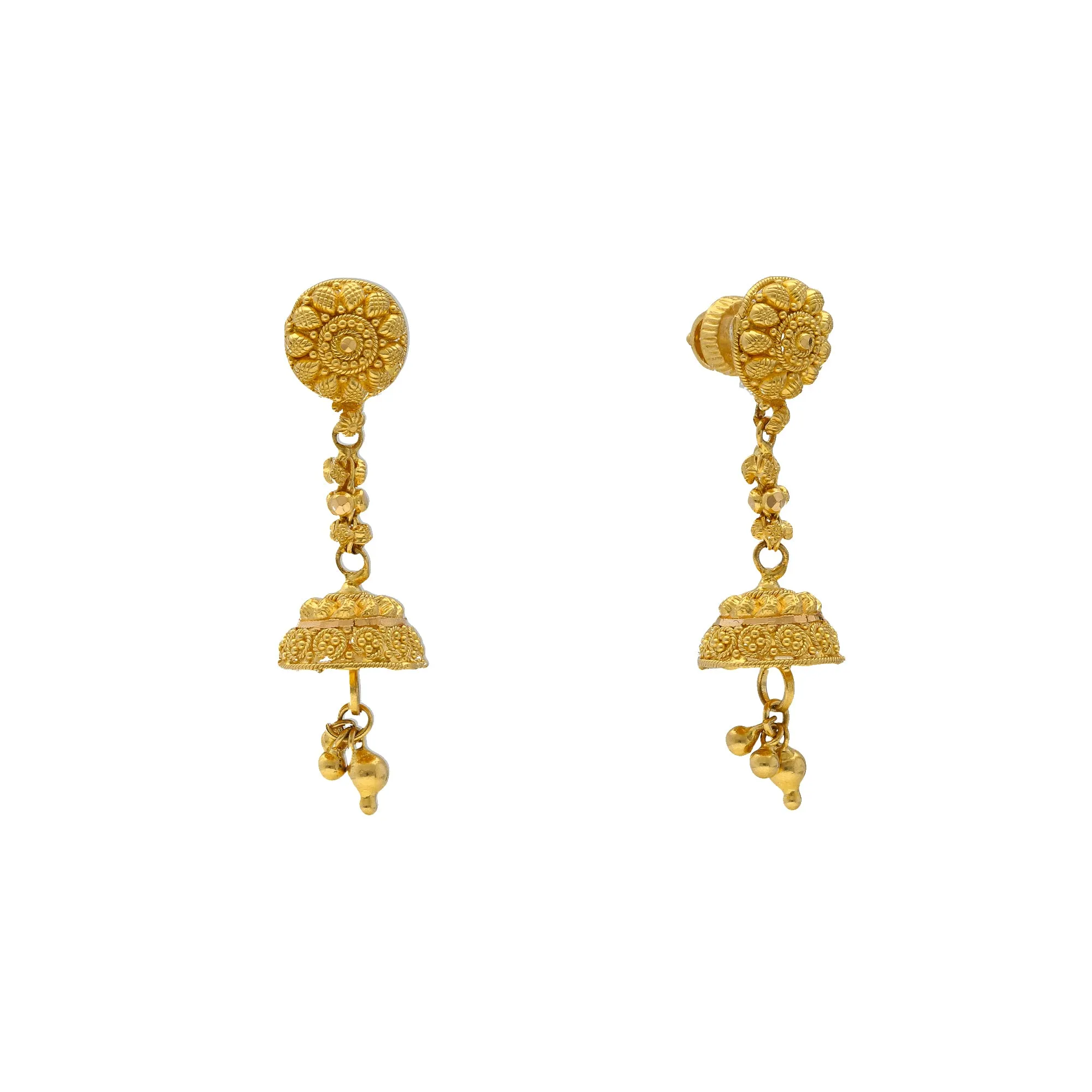 22K Yellow Gold Jhumka Earrings (8.3gm)