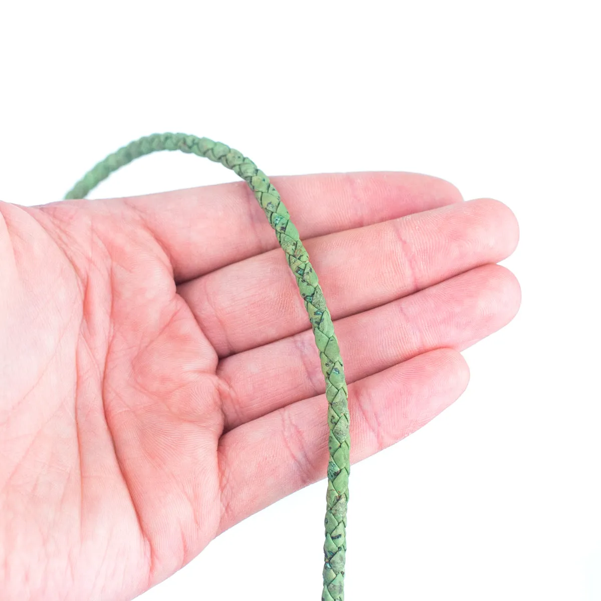 5mm Green Braided Cork Jewelry Crafting Cord COR-172 (10Meters)