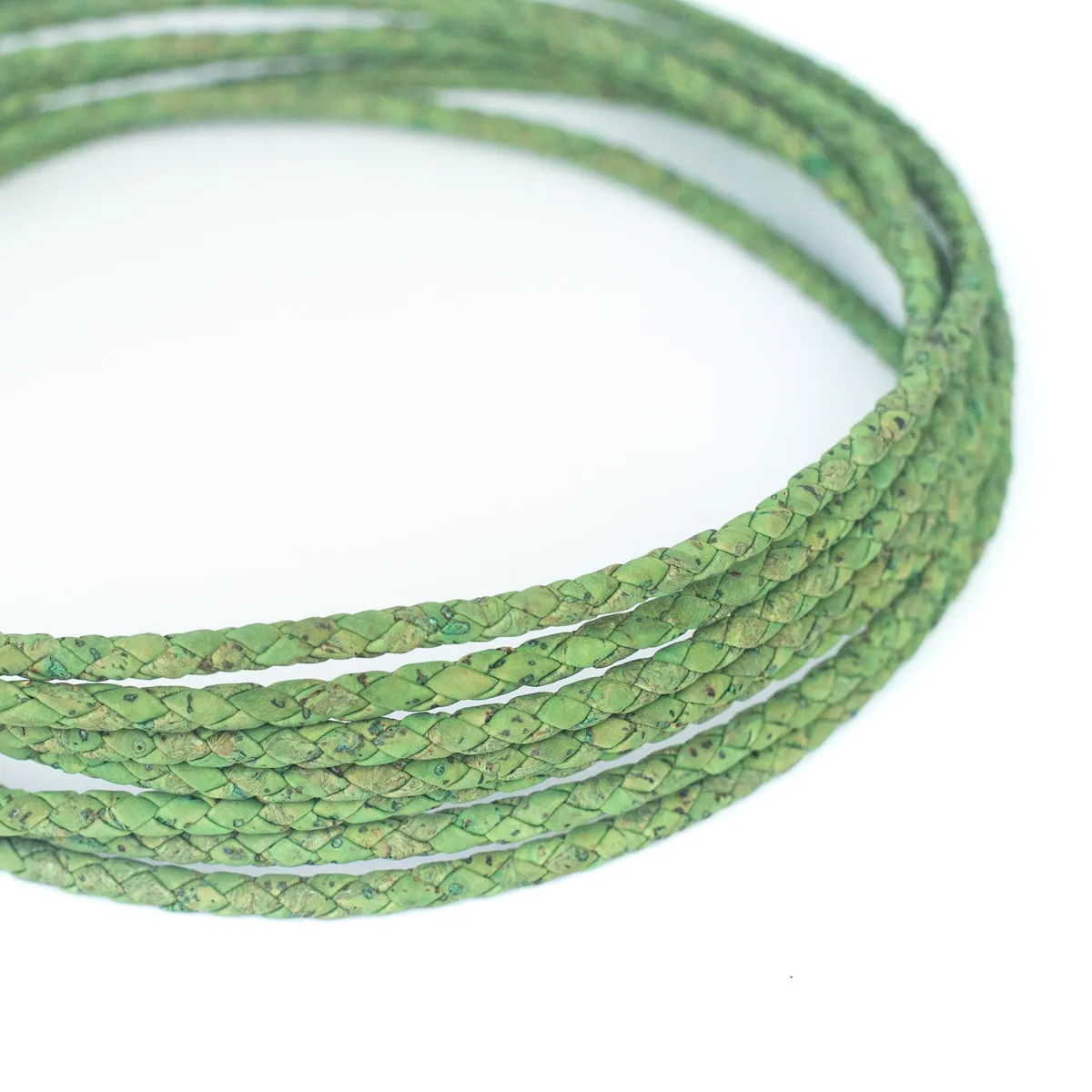 5mm Green Braided Cork Jewelry Crafting Cord COR-172 (10Meters)