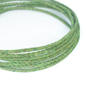 5mm Green Braided Cork Jewelry Crafting Cord COR-172 (10Meters)