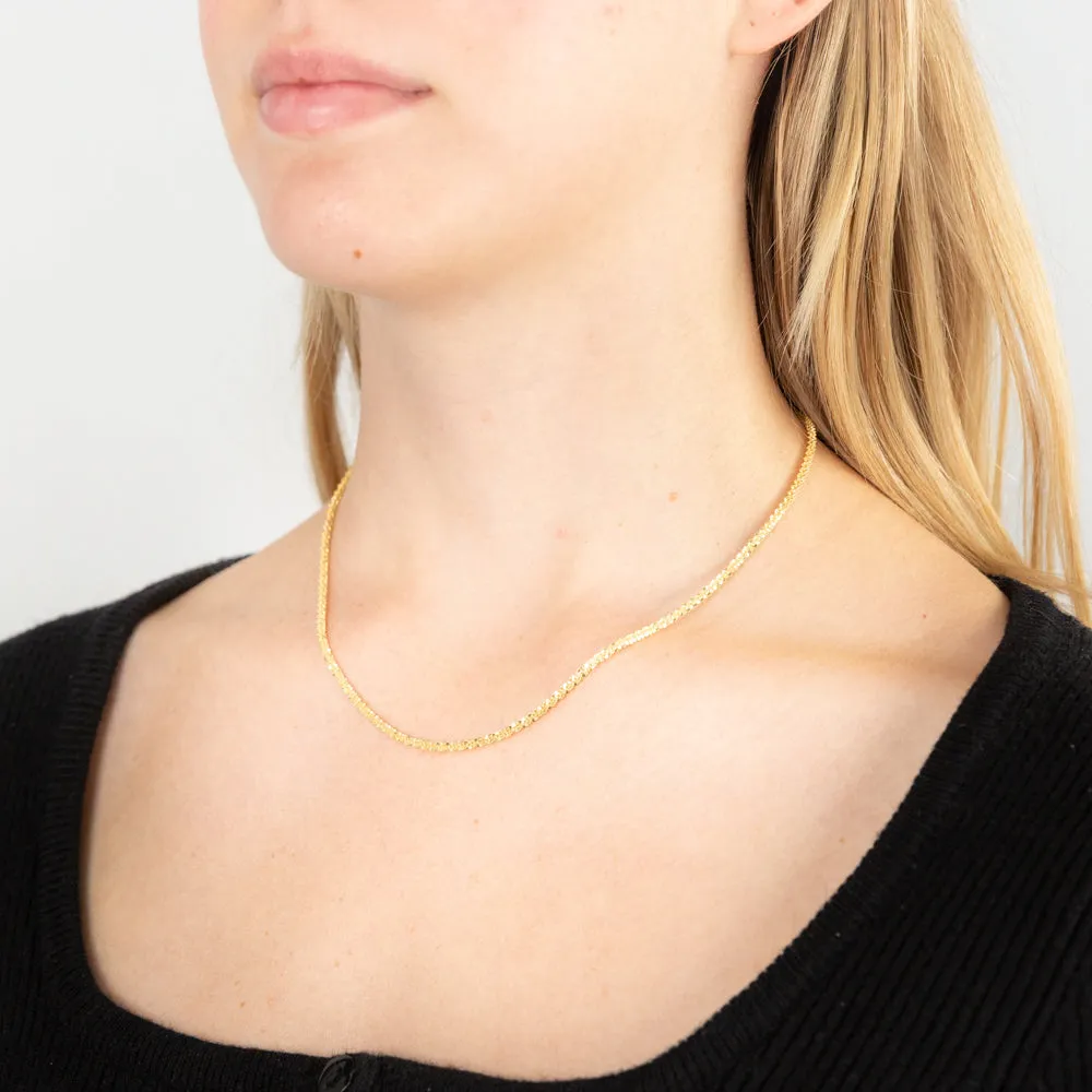 9ct Yellow Gold CrissCross Fancy 40cm Chain