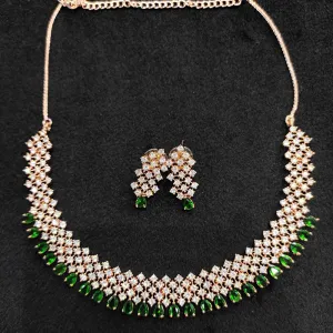 Aamrapali Rose Gold Plated AD Necklace Set