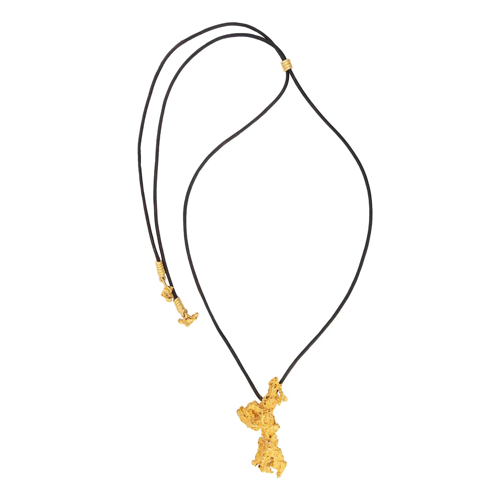 Adjustable Hopper Gold Nugget Necklace