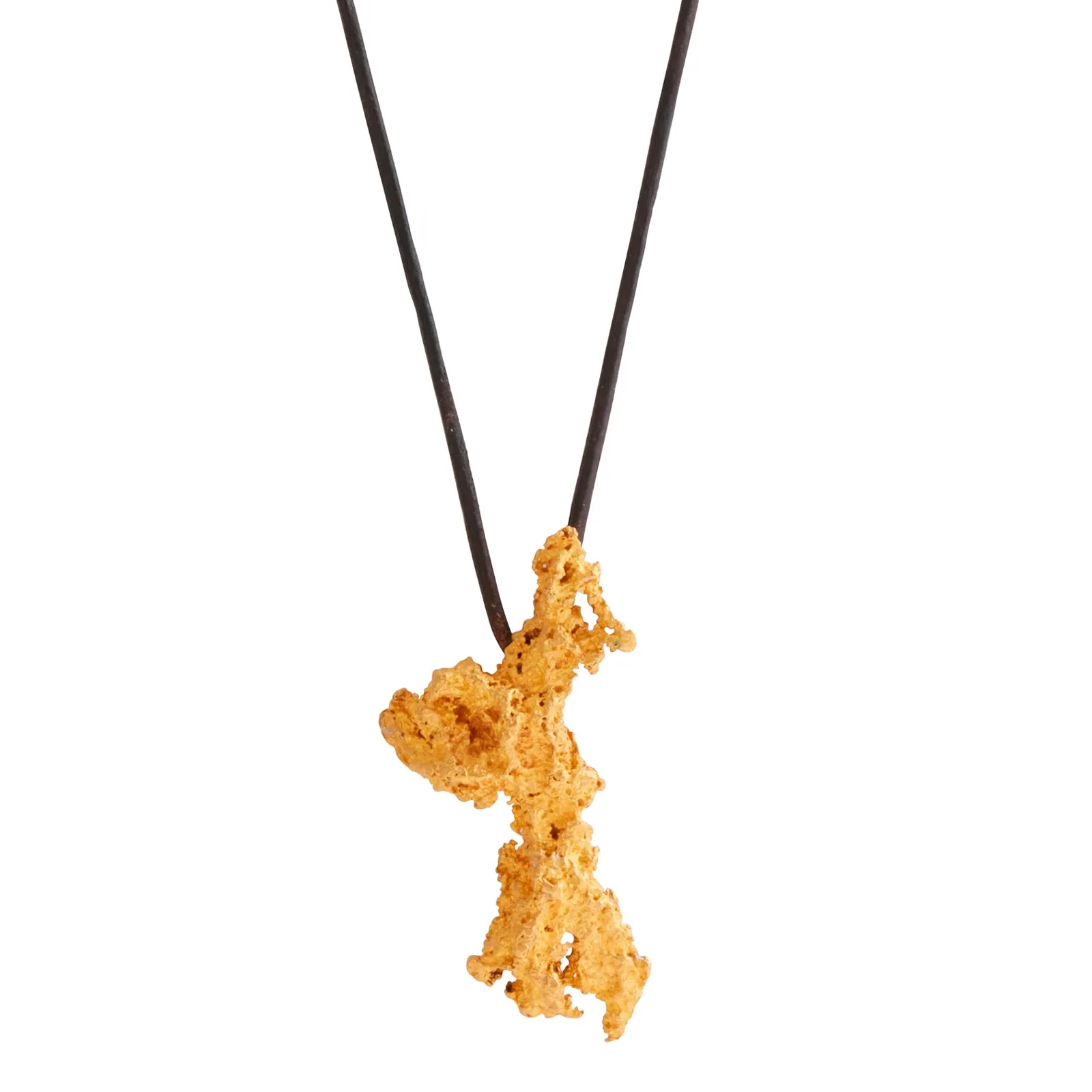 Adjustable Hopper Gold Nugget Necklace