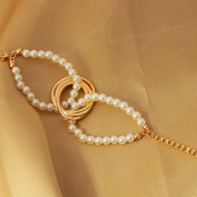 Alloy Stylish Geometric Freshwater Pearl Bracelet