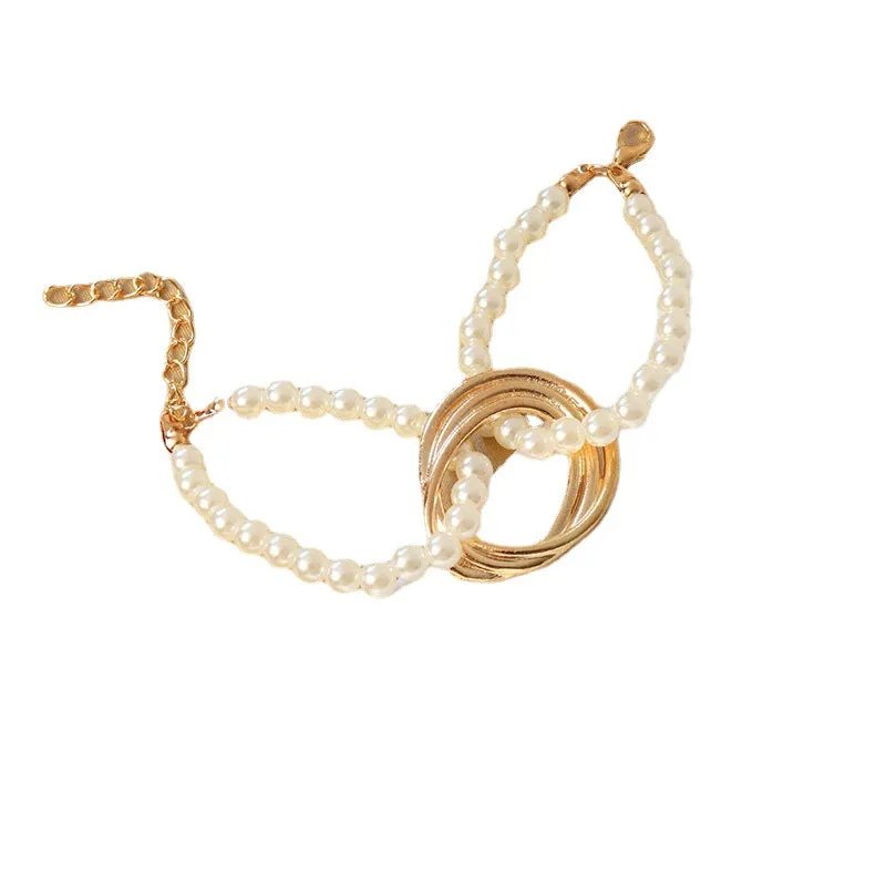 Alloy Stylish Geometric Freshwater Pearl Bracelet