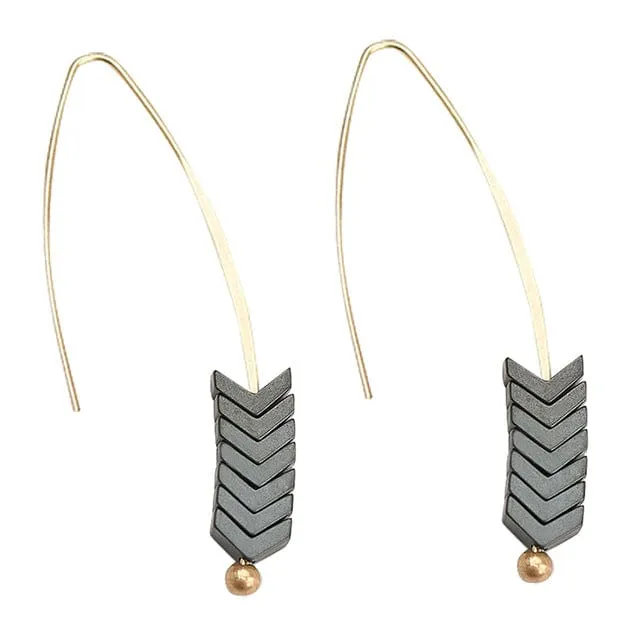 Arrow Wheat Drop Earrings - 8 Colors