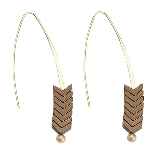 Arrow Wheat Drop Earrings - 8 Colors