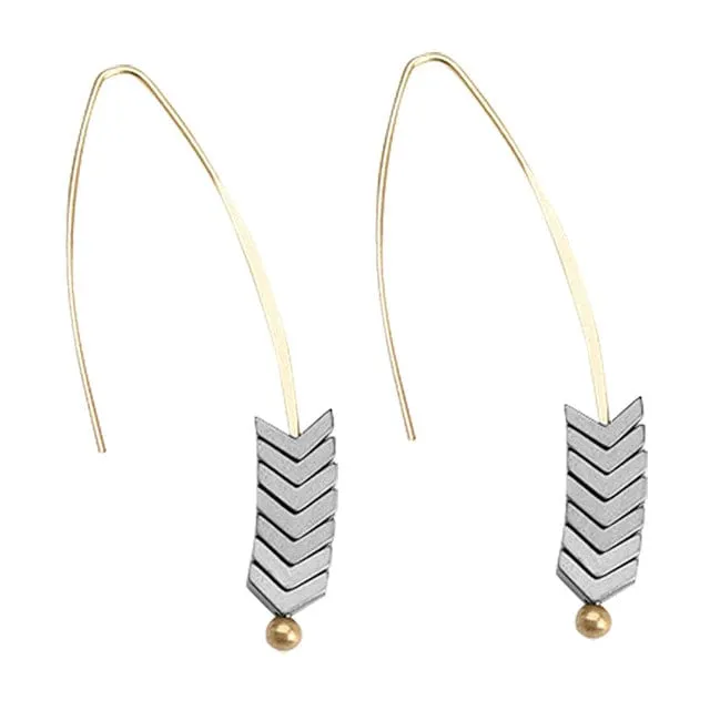 Arrow Wheat Drop Earrings - 8 Colors