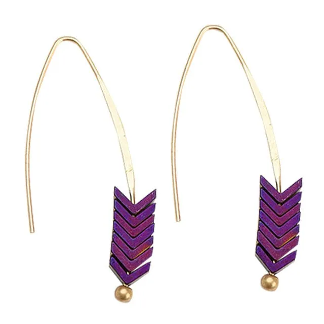 Arrow Wheat Drop Earrings - 8 Colors