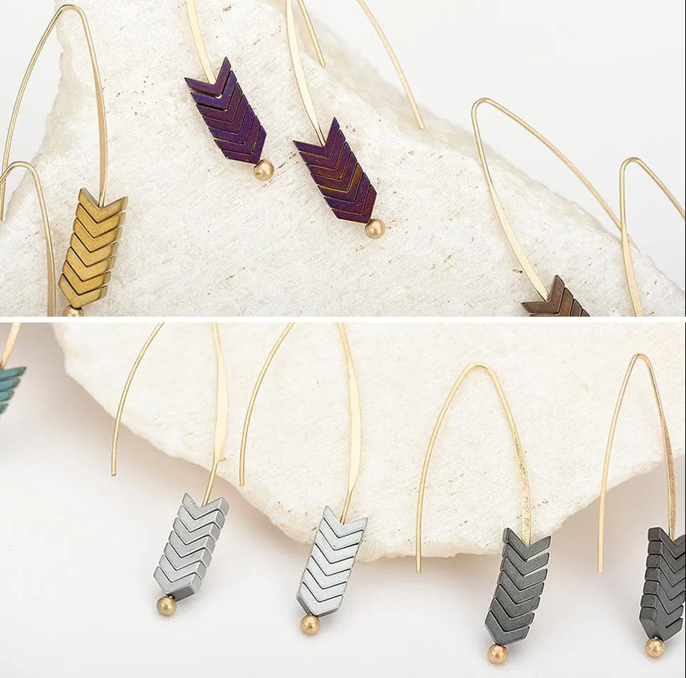 Arrow Wheat Drop Earrings - 8 Colors