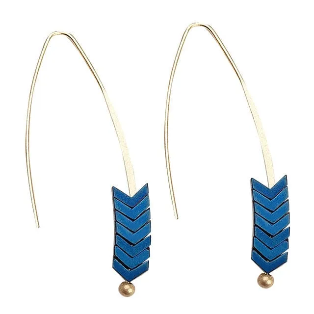 Arrow Wheat Drop Earrings - 8 Colors