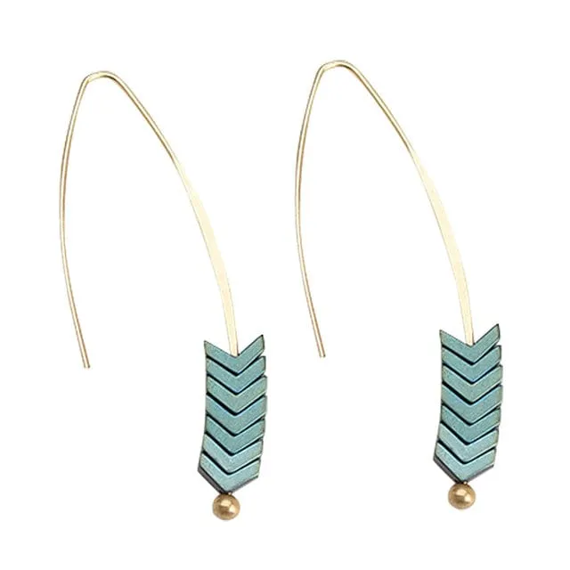 Arrow Wheat Drop Earrings - 8 Colors