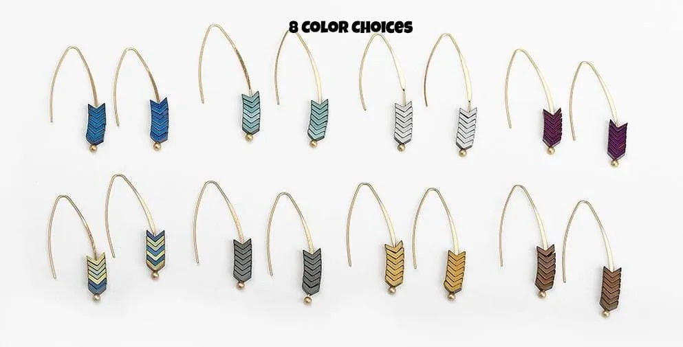 Arrow Wheat Drop Earrings - 8 Colors