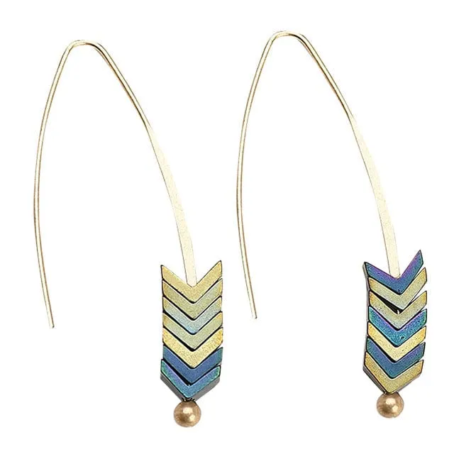 Arrow Wheat Drop Earrings - 8 Colors