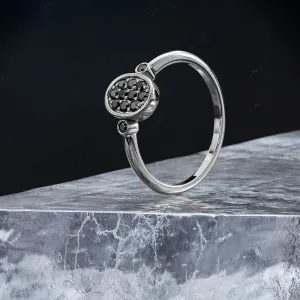 Atoms Unique Wedding Ring with  Cut Natural Black Diamonds