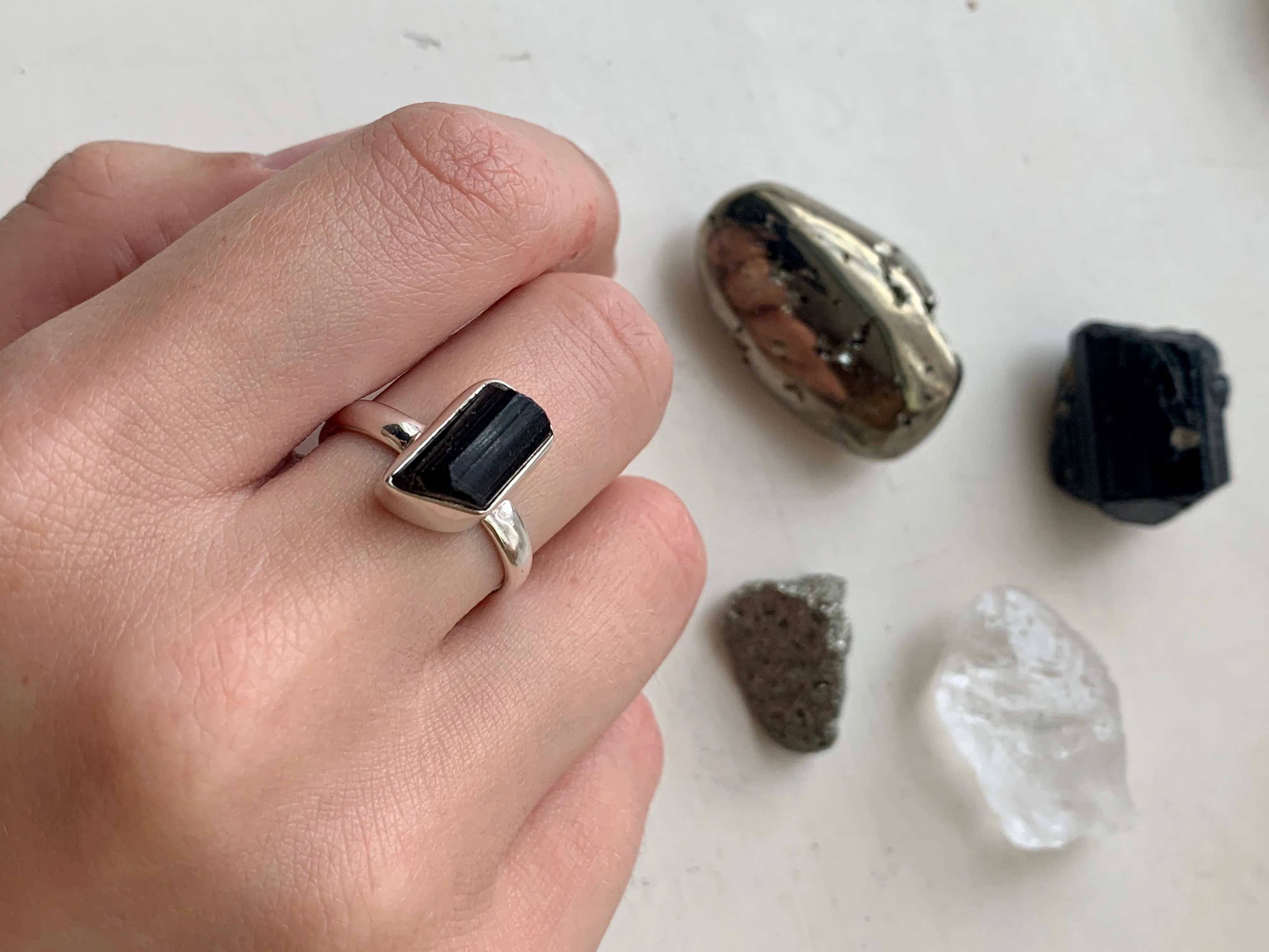 Black Tourmaline Akoni Ring - Freeform