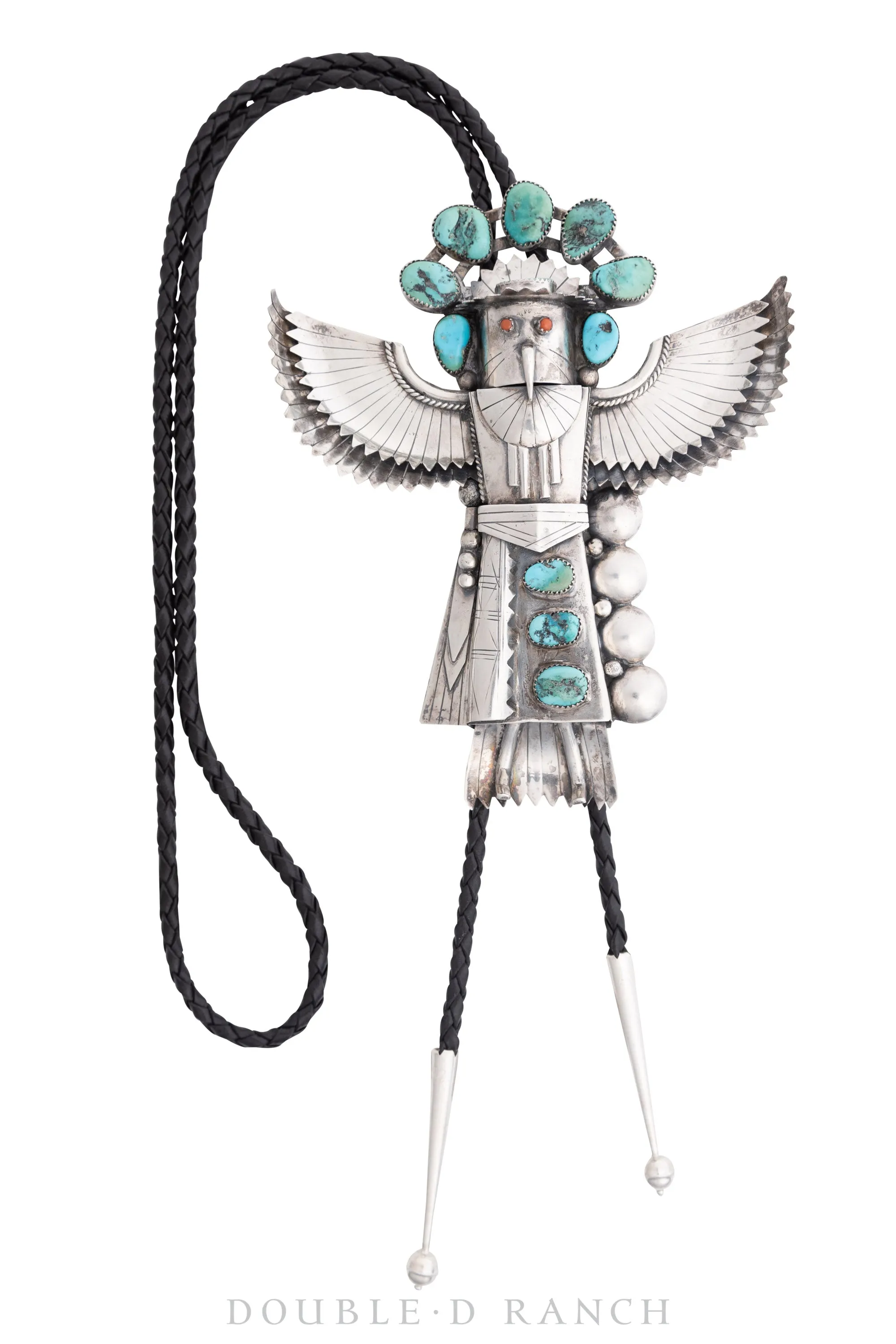 Bolo, Novelty, Turquoise, Kachina, Monumental, Vintage, Mid Century, 1994