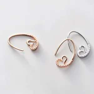 Boomerang Heart Minimal Earrings