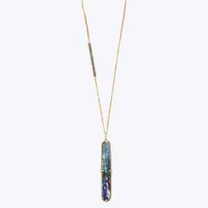 Boulder Opal and Blue Diamond 18k One-of-a-Kind Necklace