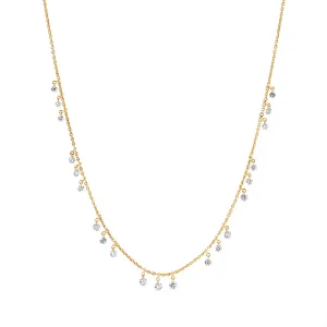 brilliant-cut round diamond fringe necklace