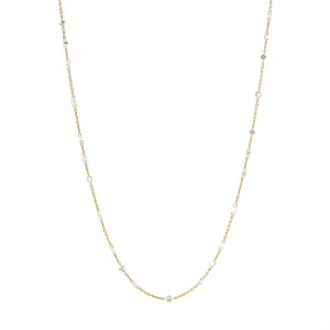 brilliant-cut round diamond stations necklace