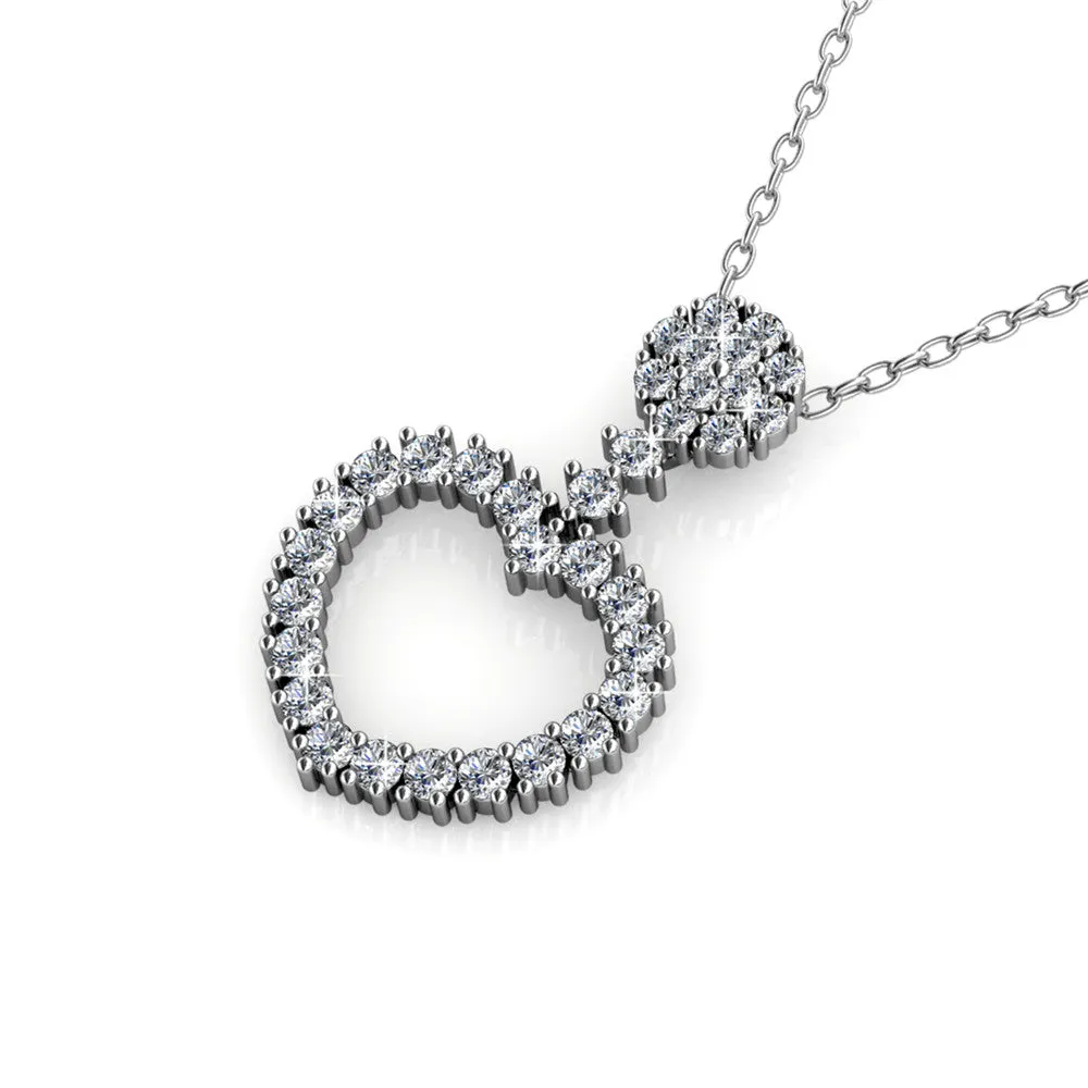 Brynn Sophisticated 18k White Gold Plated Heart Pendant Necklace