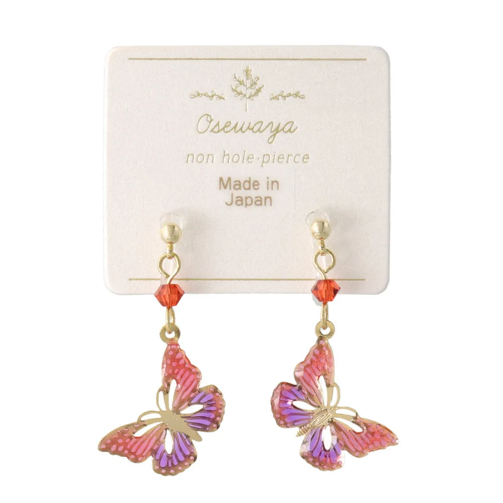 Butterfly Drop Invisible Clip On Earrings