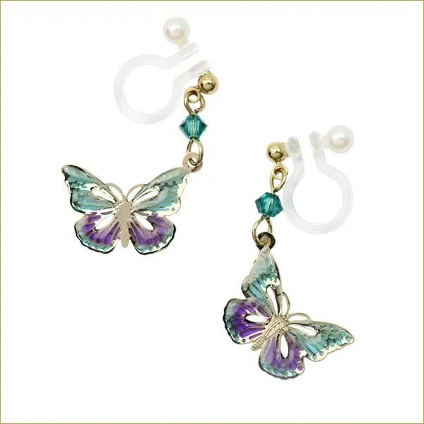 Butterfly Drop Invisible Clip On Earrings