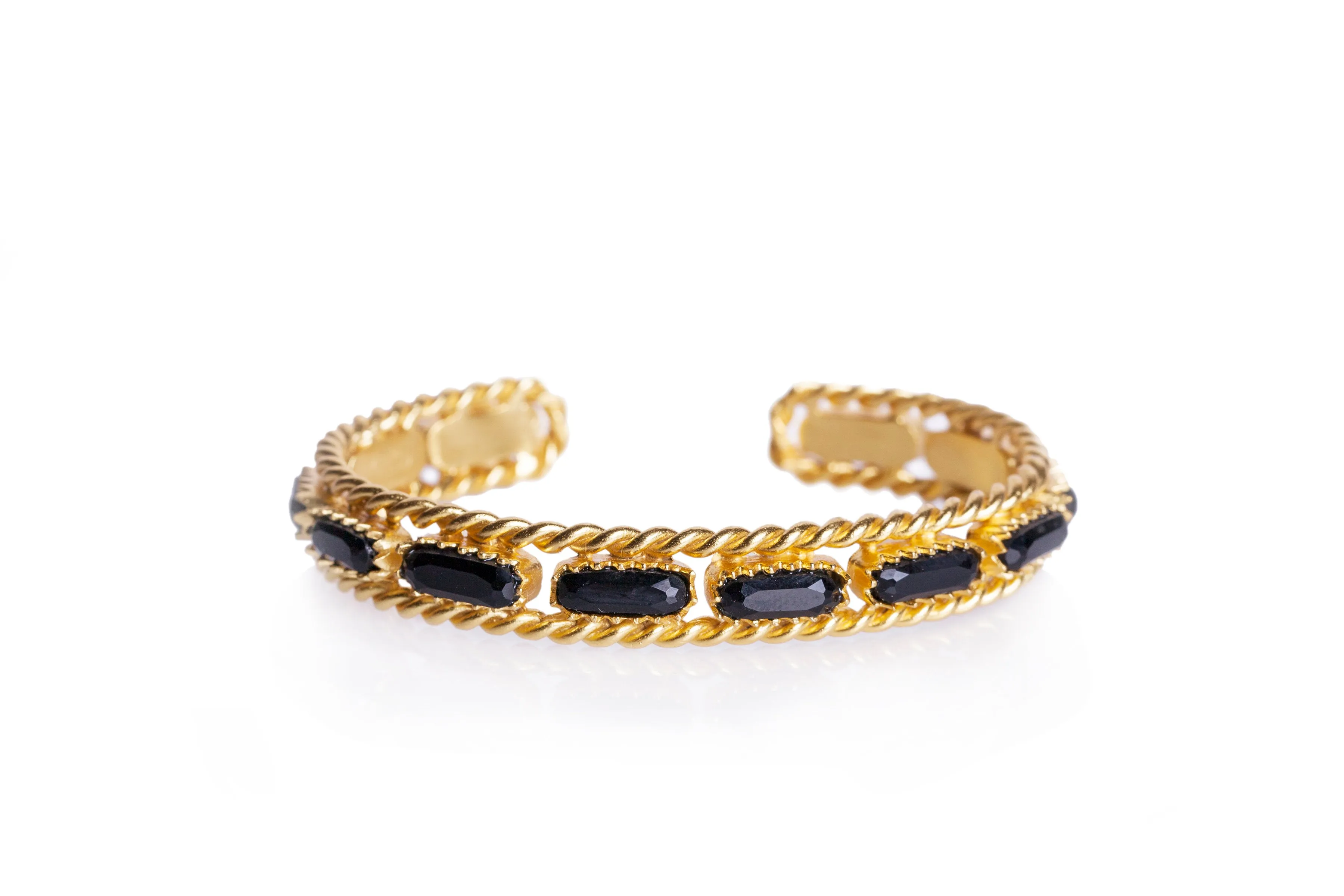 Cable Bangle - Black Onyx