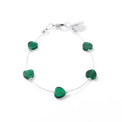 Carrie Elspeth Emerald Hearts Bracelet