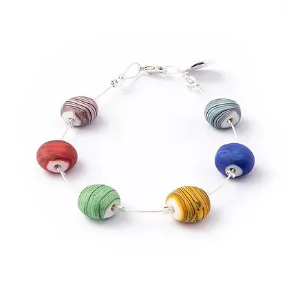 Carrie Elspeth Rainbow Strata Colourful Beaded Bracelet