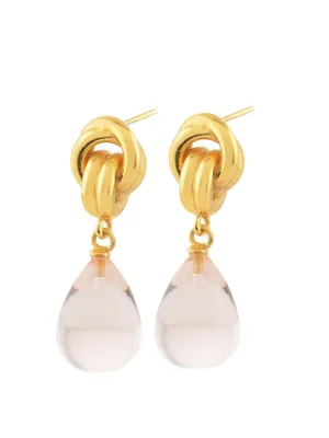 Champagne chunky knot earrings