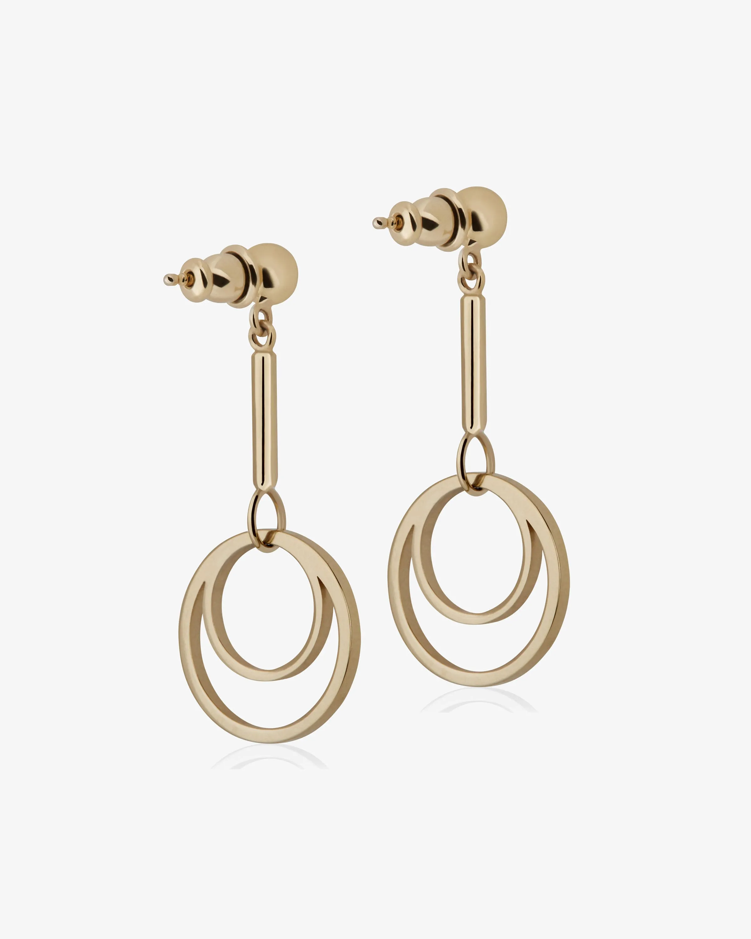 Circle Drop Earrings - 22 Carat Gold Gilded