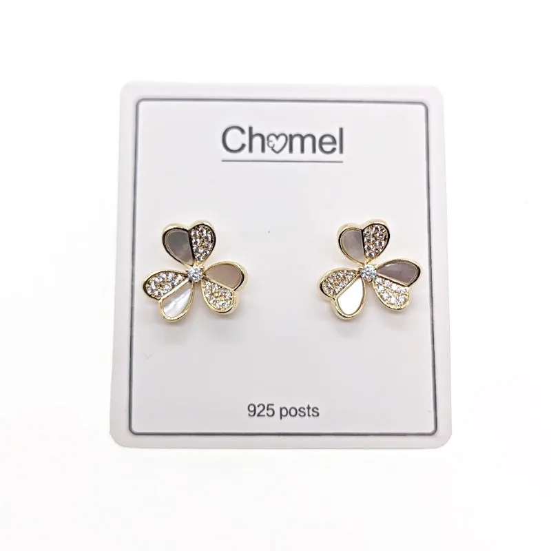 Clover Leaf Mother of Pearl Gold Earrings