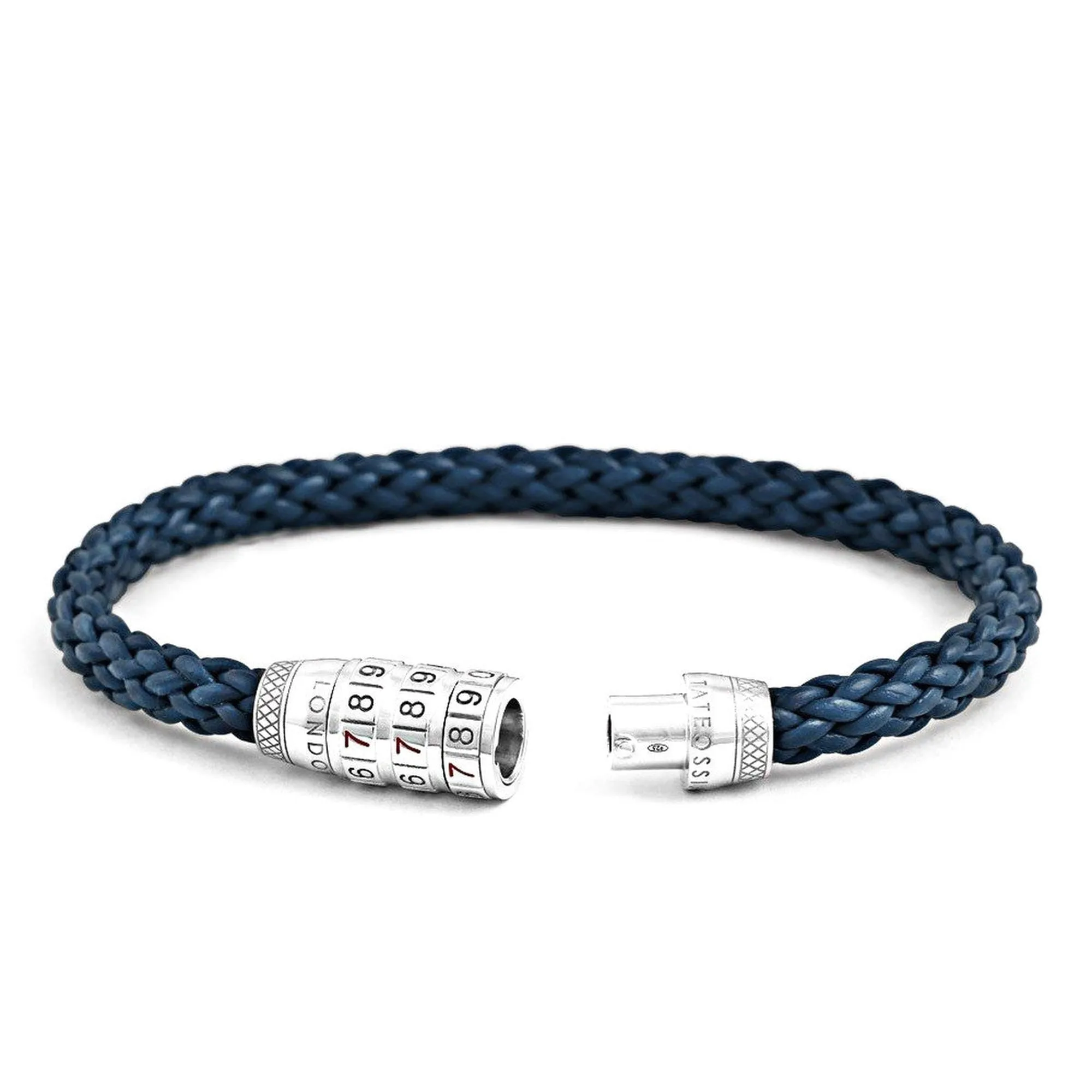 Combination Lock 777 Silver Bracelet In Blue