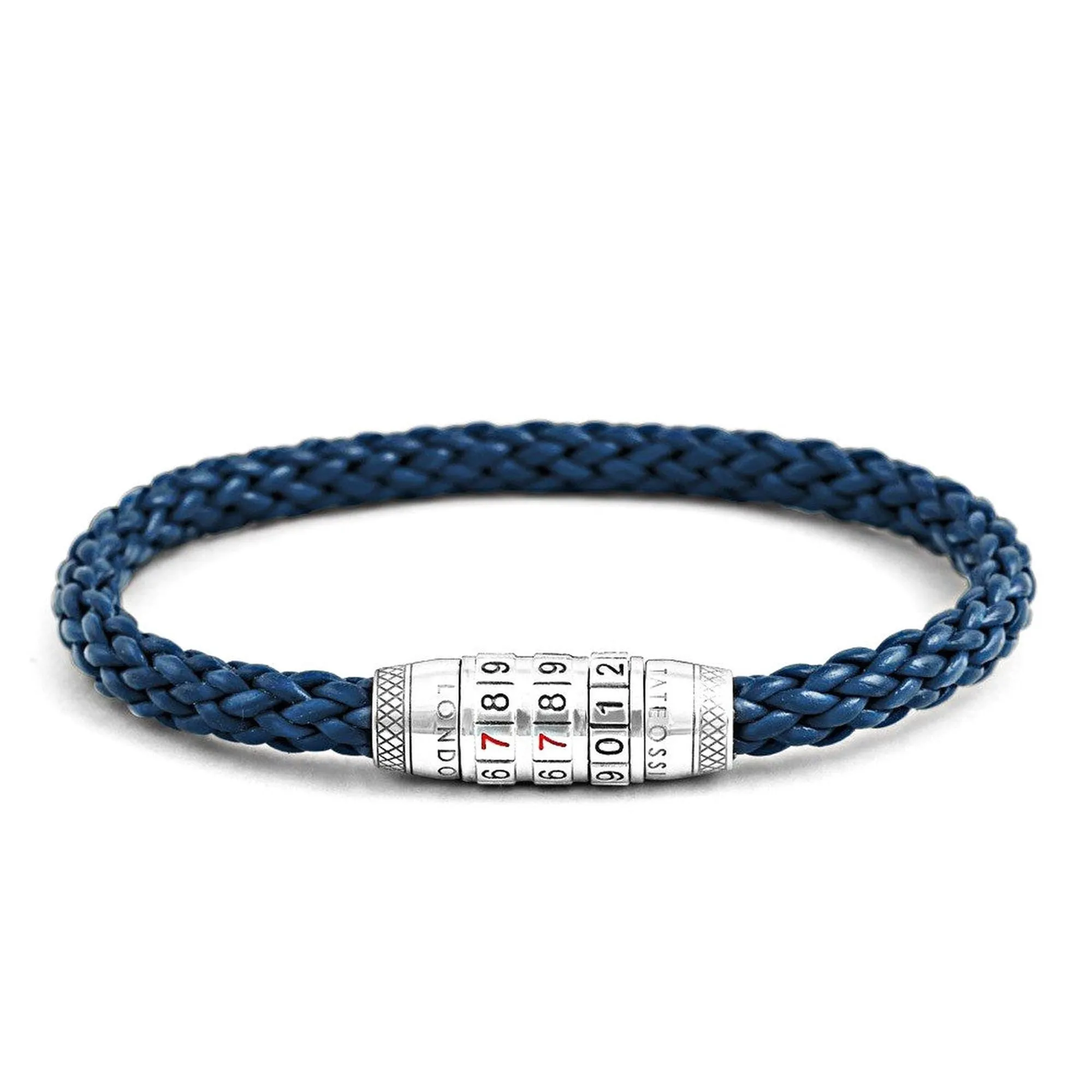 Combination Lock 777 Silver Bracelet In Blue