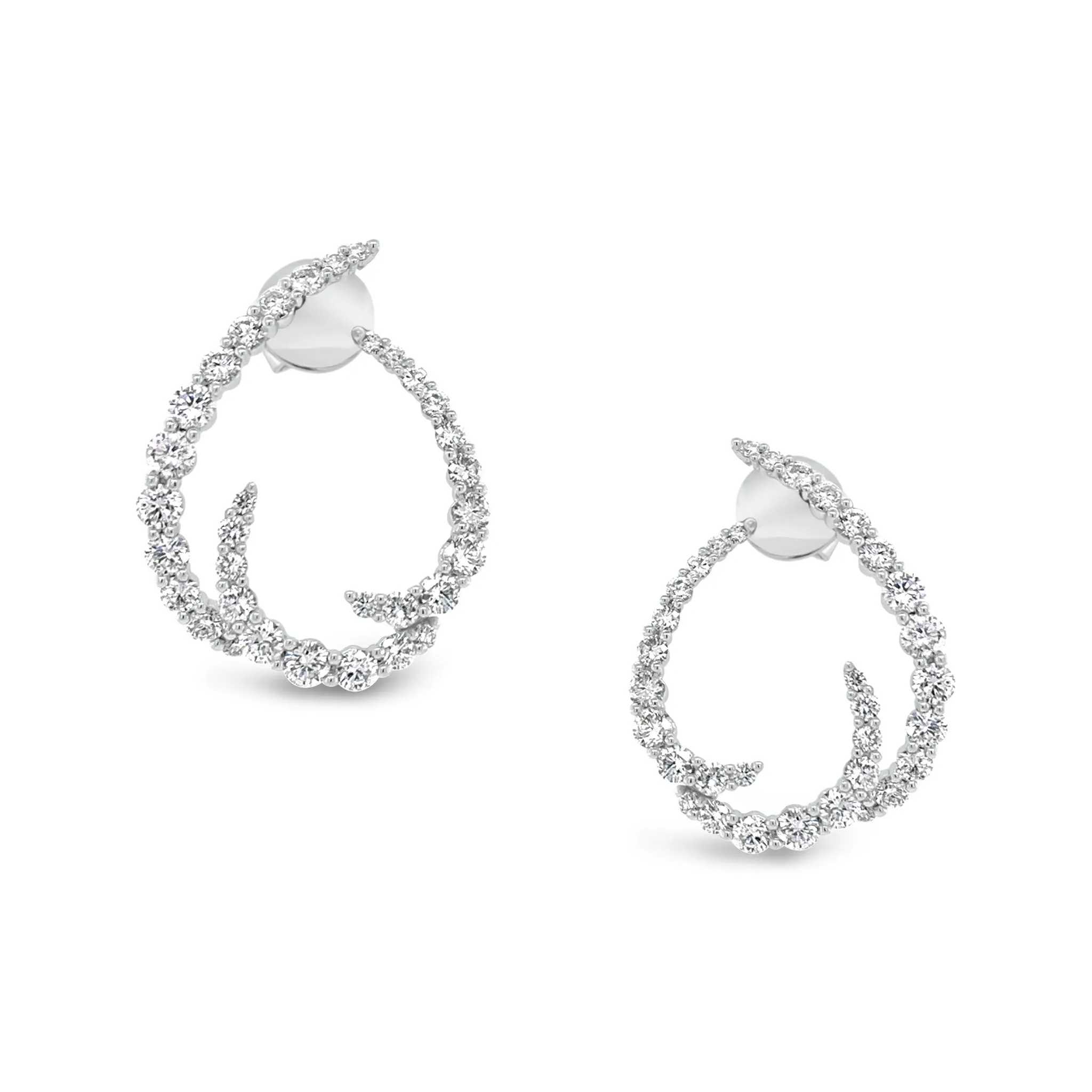 Diamond Open Swoop Earrings