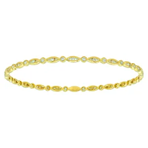 DSL 18K Yellow Gold & Diamond Bangle