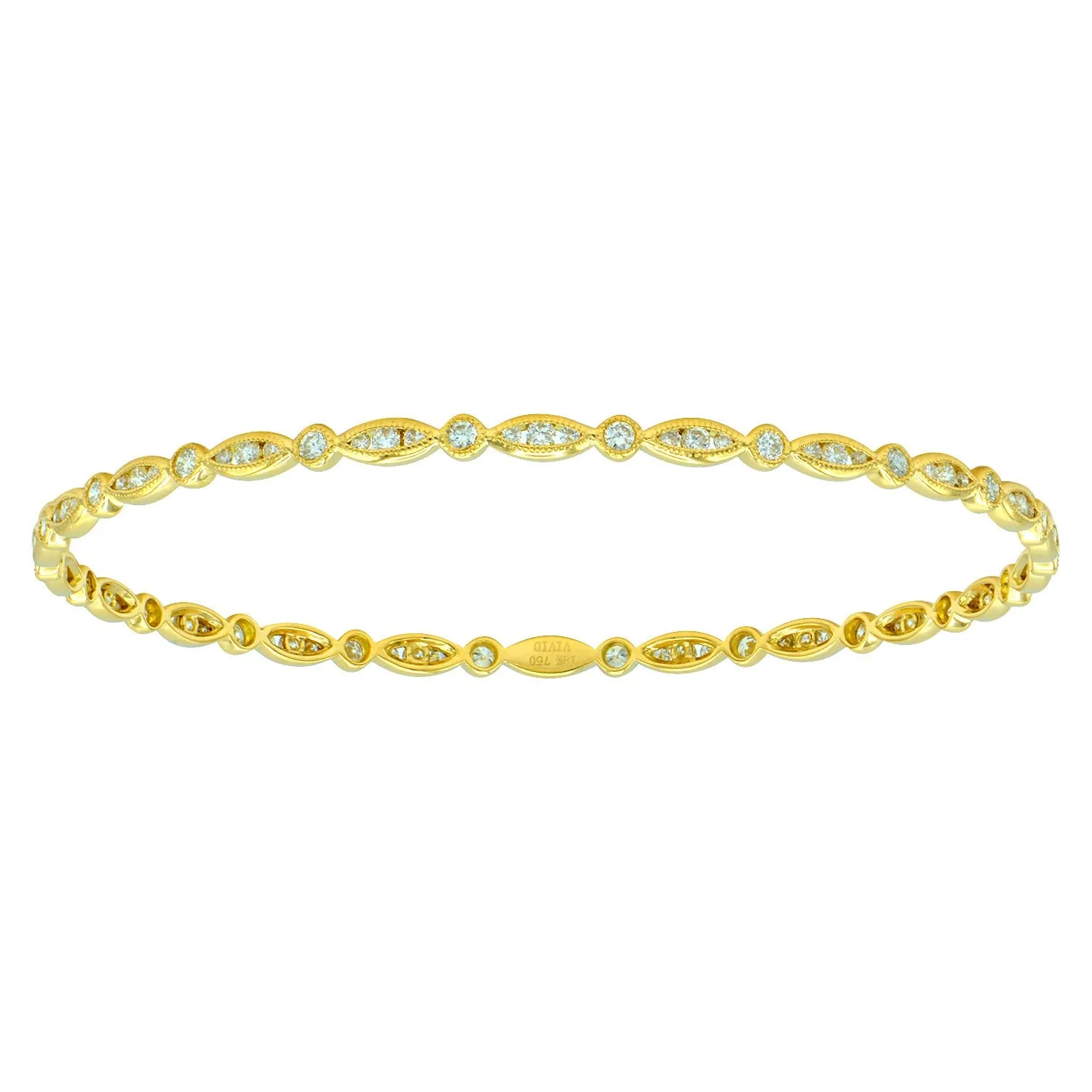 DSL 18K Yellow Gold & Diamond Bangle