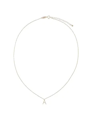 Elly Lou Timeless Initial Necklace- A- Silver