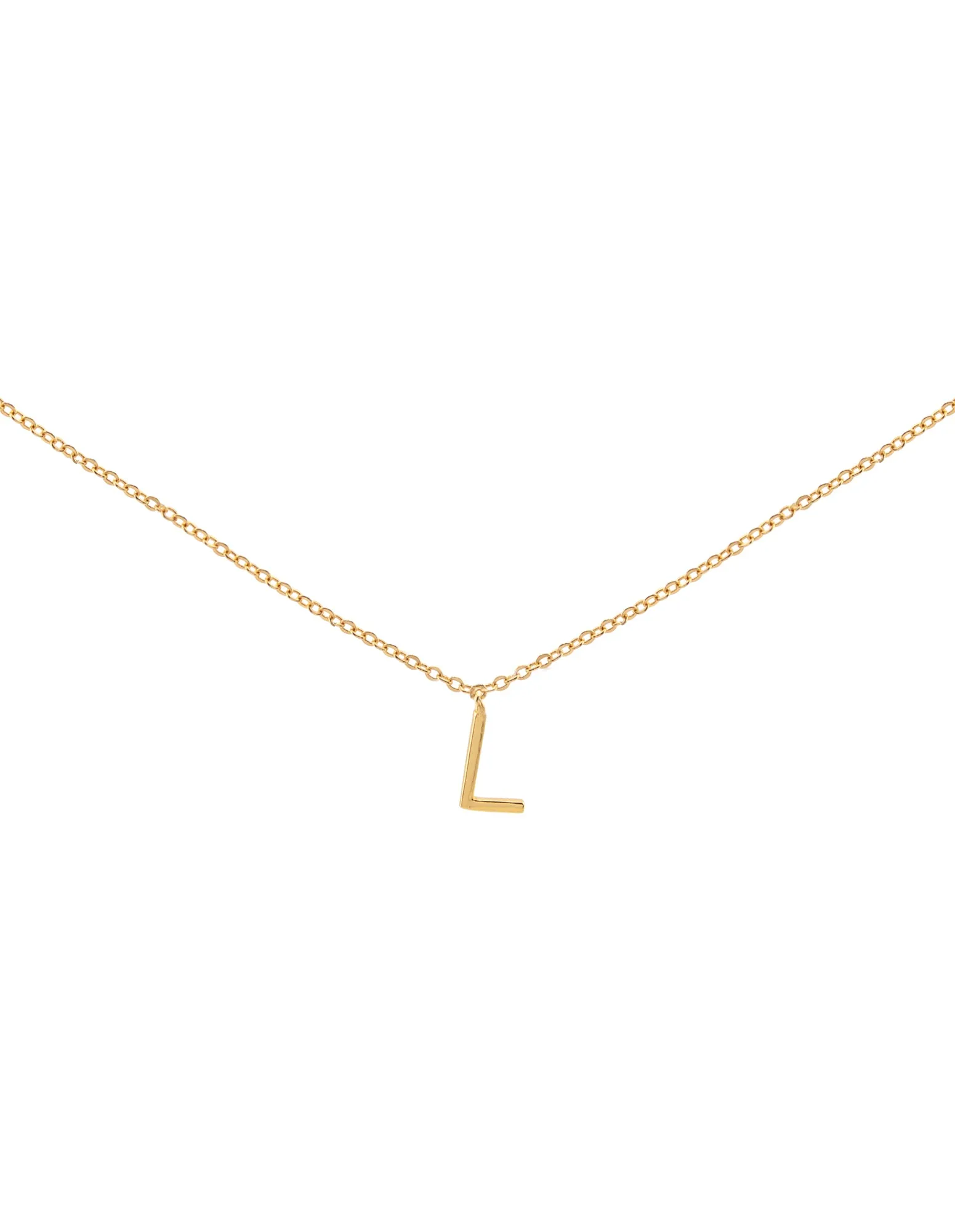 Elly Lou Timeless Initial Necklace - L- Gold