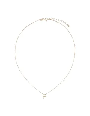 Elly Lou Timeless Initial Necklace - P- Silver