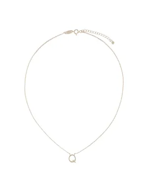 Elly Lou Timeless Initial Necklace - Q- Silver