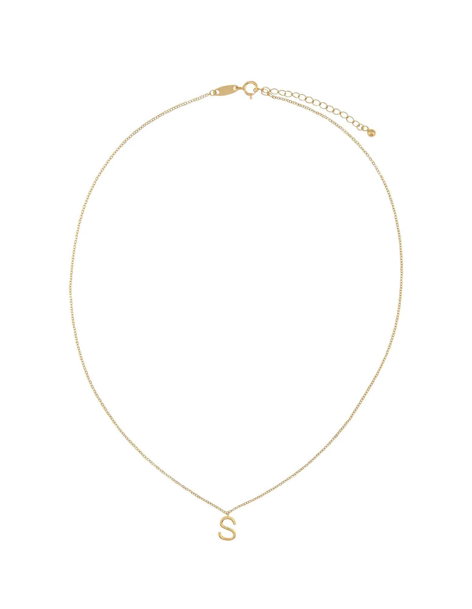 Elly Lou Timeless Initial Necklace - S- Gold