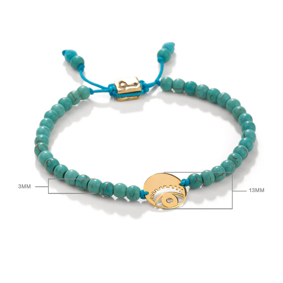 Eye and Circle Beads Bracelet